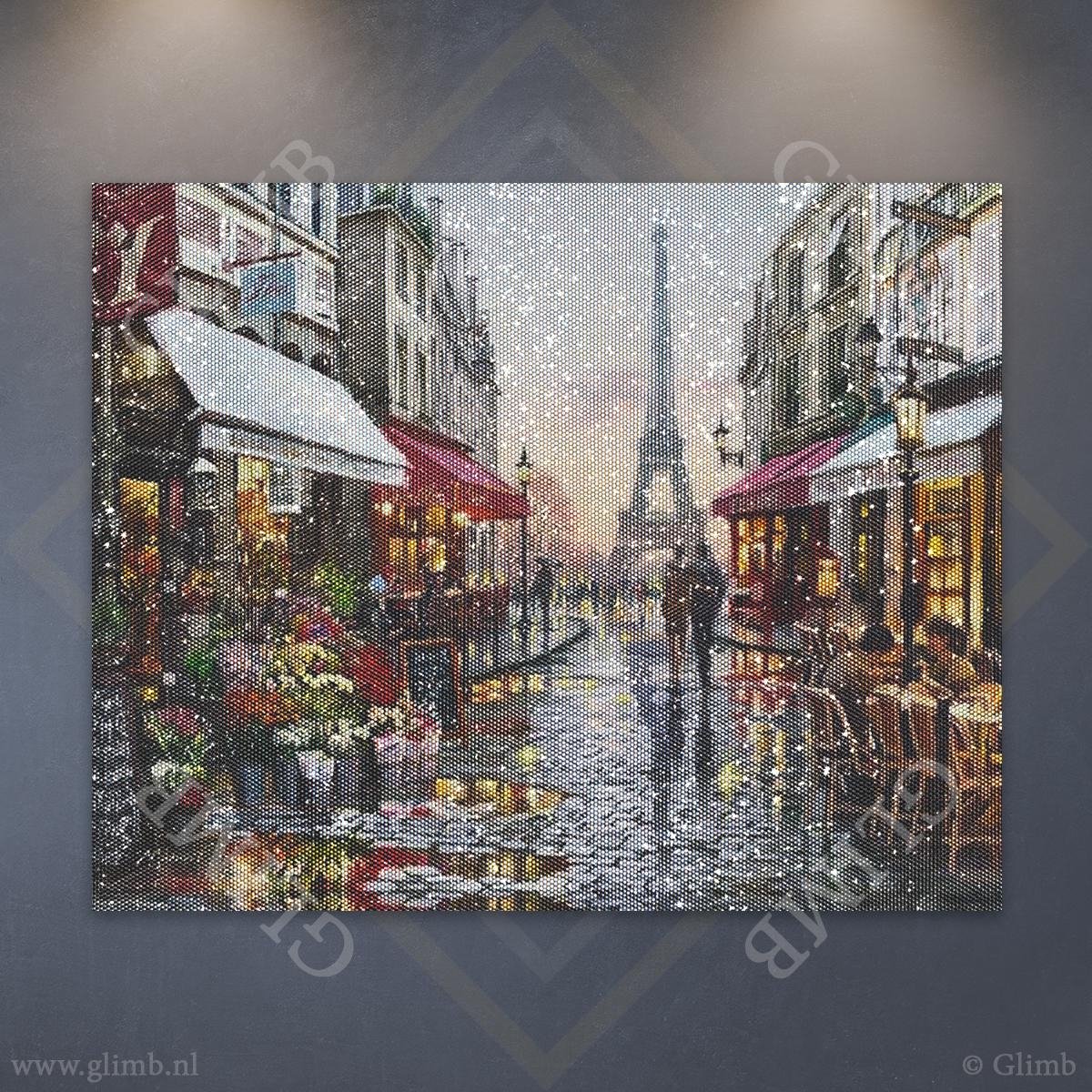 Glimb® | HQ Diamond Painting Pakket | Parijs | 50x40cm | Rond | Made in NL! // Diamond Painting - Diamond Painting Pakketten - Diamond Paint - Diamond Schilderen - Diamond Painting Volwassenen